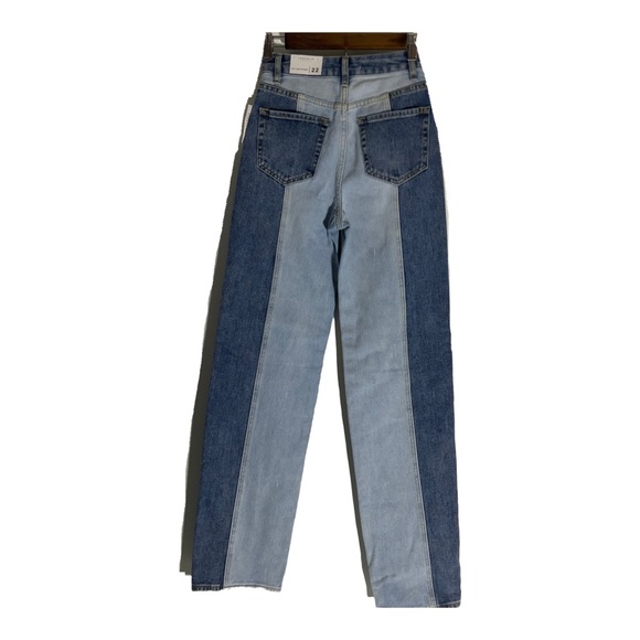 Pacsun 90s Boyfriend High Rise Two Toned Kaz Color 5-Pocket Zip Button Fly Sz 22 - Picture 11 of 16